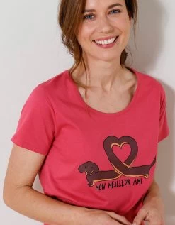 Chemise De Nuit Courte Imprimé Teckel "Mon Meilleur Ami" -Lingerie Séries Magasin 703616 C01 zoomx vue4