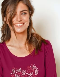 Chemise De Nuit Courte Manches Longues Motif "papillons" -Lingerie Séries Magasin 703619 C01 zoomx vue3