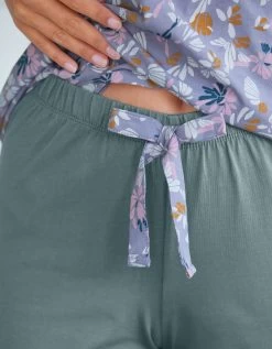 Pantalon Pyjama Coton Imprimé Placé "pétales" 9 Pantalon Pyjama Coton Imprimé Placé "pétales" -Lingerie Séries Magasin 703621 C01 zoomx vue4