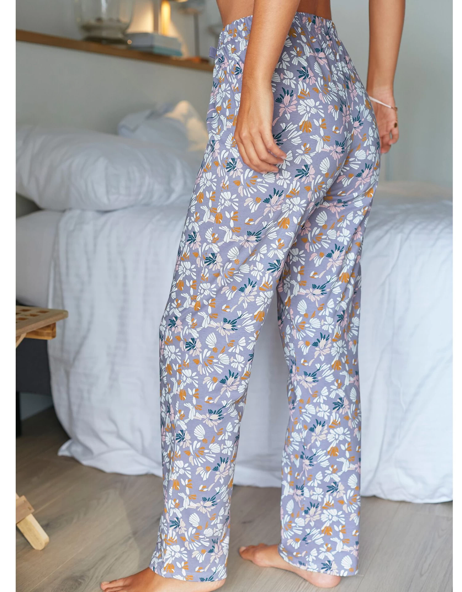 Pantalon Pyjama Coton Imprimé "pétales" 2 Pantalon Pyjama Coton Imprimé "pétales" – Image 2