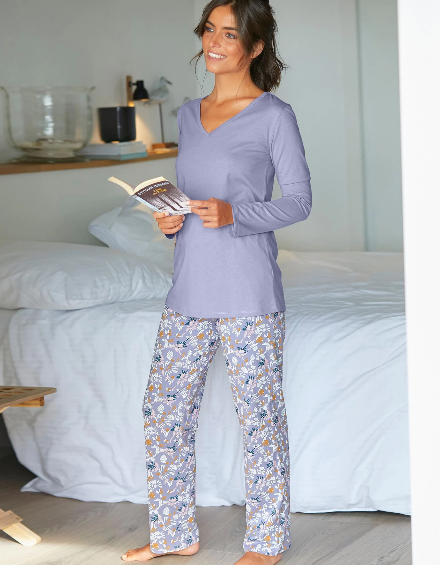 Pantalon Pyjama Coton Imprimé "pétales" 7 Pantalon Pyjama Coton Imprimé "pétales" – Image 7