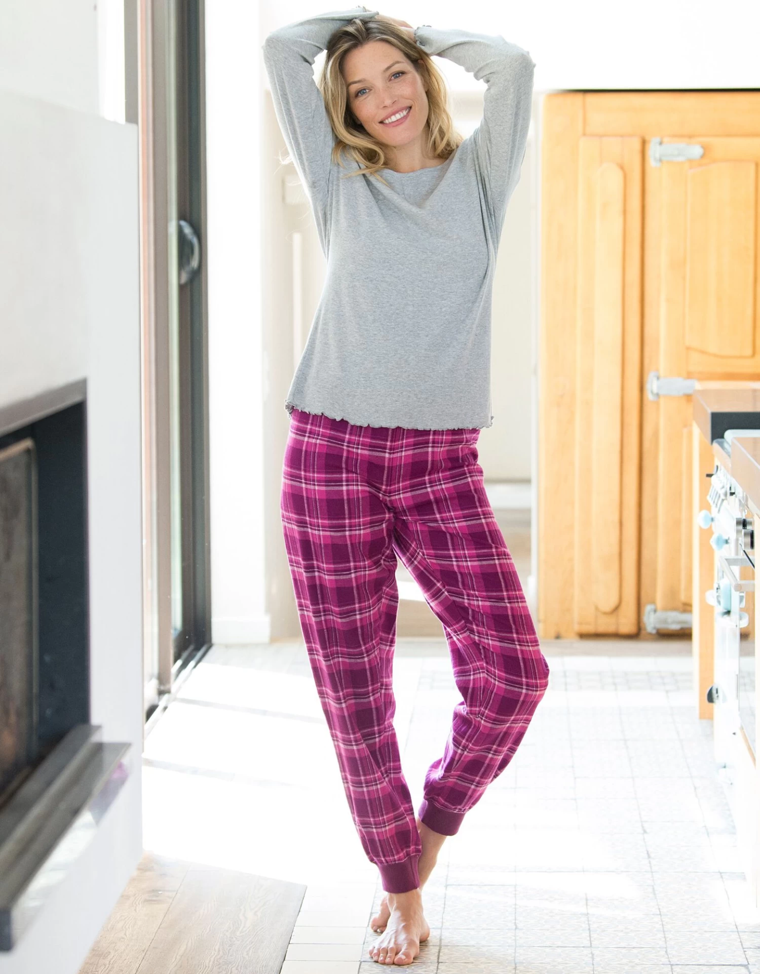 Tee-shirt Pyjama Manches Longues Uni Coton 5 Tee-shirt Pyjama Manches Longues Uni Coton – Image 5