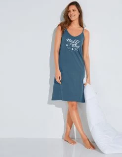 Nuisette Coton Fines Bretelles Imprimée « Night » -Lingerie Séries Magasin 703634 C01 zoomx vue3