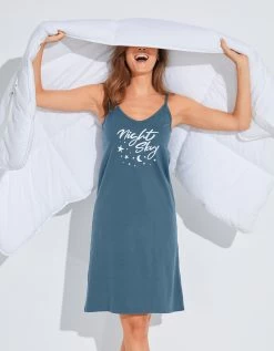 Nuisette Coton Fines Bretelles Imprimée « Night » -Lingerie Séries Magasin 703634 C01 zoomx vue4