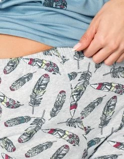 Pyjama Coton Imprimé "plumes" -Lingerie Séries Magasin 703653 C01 zoomx vue6