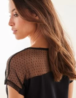 Chemise De Nuit Viscose Et Plumetis -Lingerie Séries Magasin 703669 C02 zoomx vue5