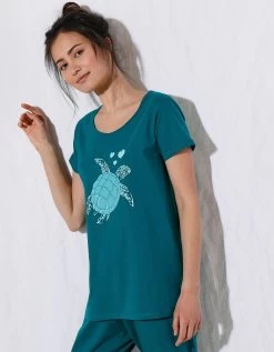 Pyjacourt Coton Manches Courtes Imprimé Placé « tortue De Mer » -Lingerie Séries Magasin 703674 C01 zoomx vue3