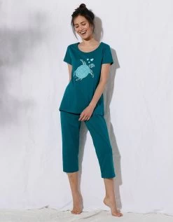 Pyjacourt Coton Manches Courtes Imprimé Placé « tortue De Mer » -Lingerie Séries Magasin 703674 C01 zoomx vue4