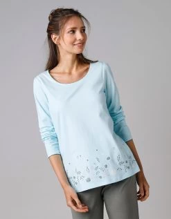 Tee-shirt De Pyjama Manches Longues Imprimé Base Fleurs