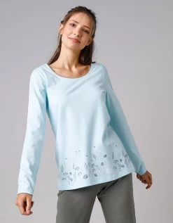 Tee-shirt De Pyjama Manches Longues Imprimé Base Fleurs -Lingerie Séries Magasin 703676 C00 zoomx vue4