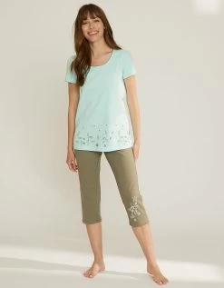 Pantacourt De Pyjama Imprimé Placé Fleurs -Lingerie Séries Magasin 703702 C00 zoomx vue5