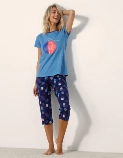 Pyjama Pantacourt Imprimé Arty -Lingerie Séries Magasin 703722 C01 zoomx vue5