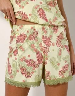 Pyjama Short Imprimé Eglantine Dos Macramé - Coton Modal -Lingerie Séries Magasin 703727 C01 zoomx vue6