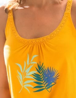 Top De Pyjama En Coton Et Macramé - Uni Tropical -Lingerie Séries Magasin 703735 C00 zoomx vue3