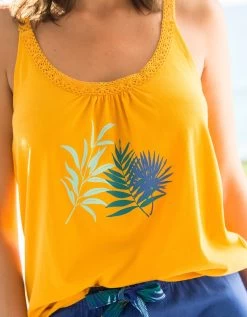 Top De Pyjama En Coton Et Macramé - Uni Tropical -Lingerie Séries Magasin 703735 C00 zoomx vue6