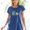 Tee-shirt De Pyjama En Coton Manches Courtes - Uni Tropical