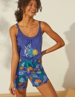Short De Pyjama En Coton - Imprimé Tropical 8 Short De Pyjama En Coton - Imprimé Tropical -Lingerie Séries Magasin 703744 C00 zoomx vue3