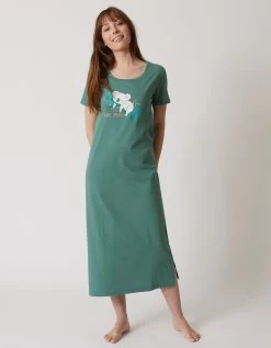 Chemise De Nuit Longue À Manches Courtes Imprimé Koala