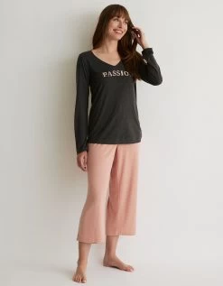 Tee-shirt Pyjama Manches Longues Imprimé "passion Cocooning" 7 Tee-shirt Pyjama Manches Longues Imprimé "passion Cocooning" -Lingerie Séries Magasin 703810 C01 zoomx vue4