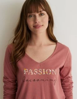 Tee-shirt Pyjama Manches Longues Imprimé "passion Cocooning" -Lingerie Séries Magasin 703810 C02 zoomx vue3
