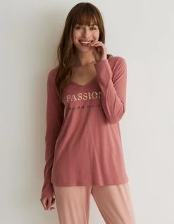 Tee-shirt Pyjama Manches Longues Imprimé "passion Cocooning" -Lingerie Séries Magasin 703810 C02 zoomx vue4