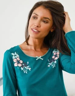 Tee-shirt Col Imprimé Bucolique - Manches Longues -Lingerie Séries Magasin 703845 C00 zoomx vue3