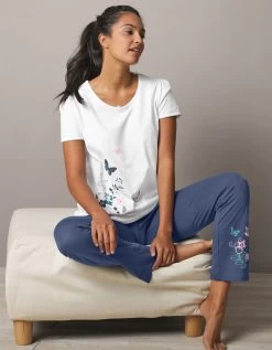 Pantalon Imprimé Bucolique Placé - Coton Jersey -Lingerie Séries Magasin 703847 C00 zoomx vue2