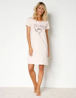 Chemise De Nuit Courte Manches Courtes Motif Unique -Lingerie Séries Magasin 703853 C01 zoomx vue4