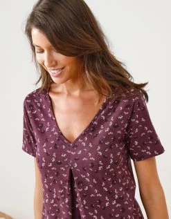 Pyjama Longueur Tunique Imprimé Avec Legging Court -Lingerie Séries Magasin 703857 C01 zoomx vue3