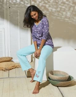 T-shirt Pyjama Manches Longues Imprimé Papillons -Lingerie Séries Magasin 703914 C02 zoomx vue3