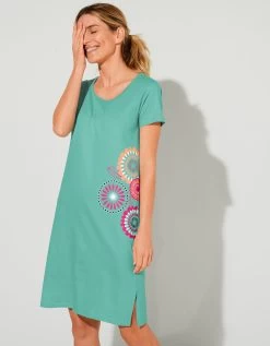 Chemise De Nuit Courte Imprimé Rosaces