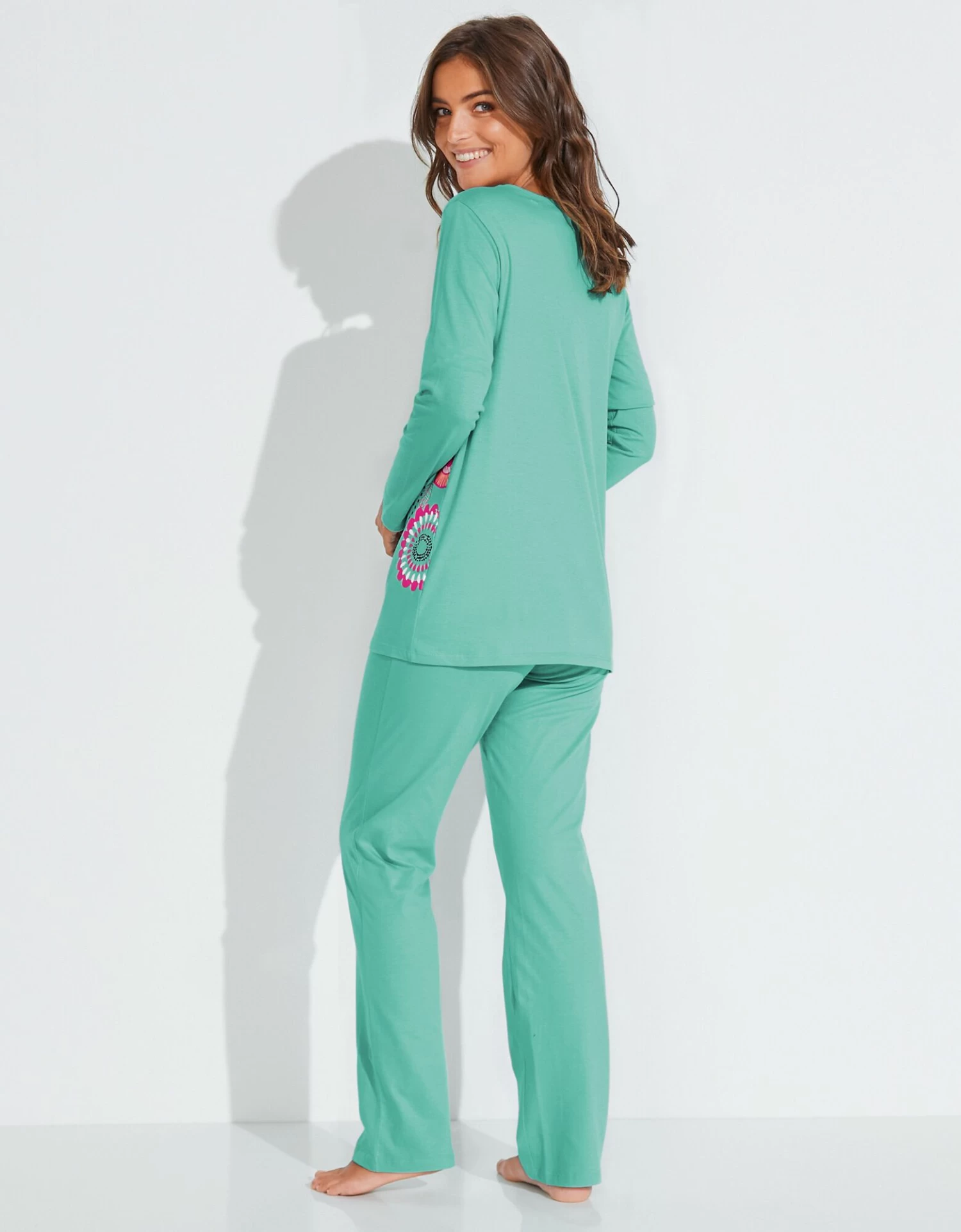 Pyjama Manches Longues Imprimé Rosaces - Coton 2 Pyjama Manches Longues Imprimé Rosaces - Coton – Image 2