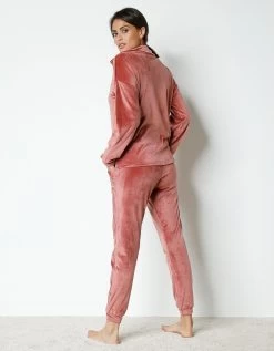 Pyjama Velours Stretch Manches Longues Col Boutonné -Lingerie Séries Magasin 703933 C02 zoomx vue6