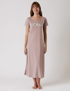 Chemise De Nuit Longue Manches Courtes En Coton Motif "Floral" -Lingerie Séries Magasin 703934 C01 zoomx vue4