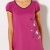 Tee-shirt Manches Courtes Uni + étoiles - Jersey Coton