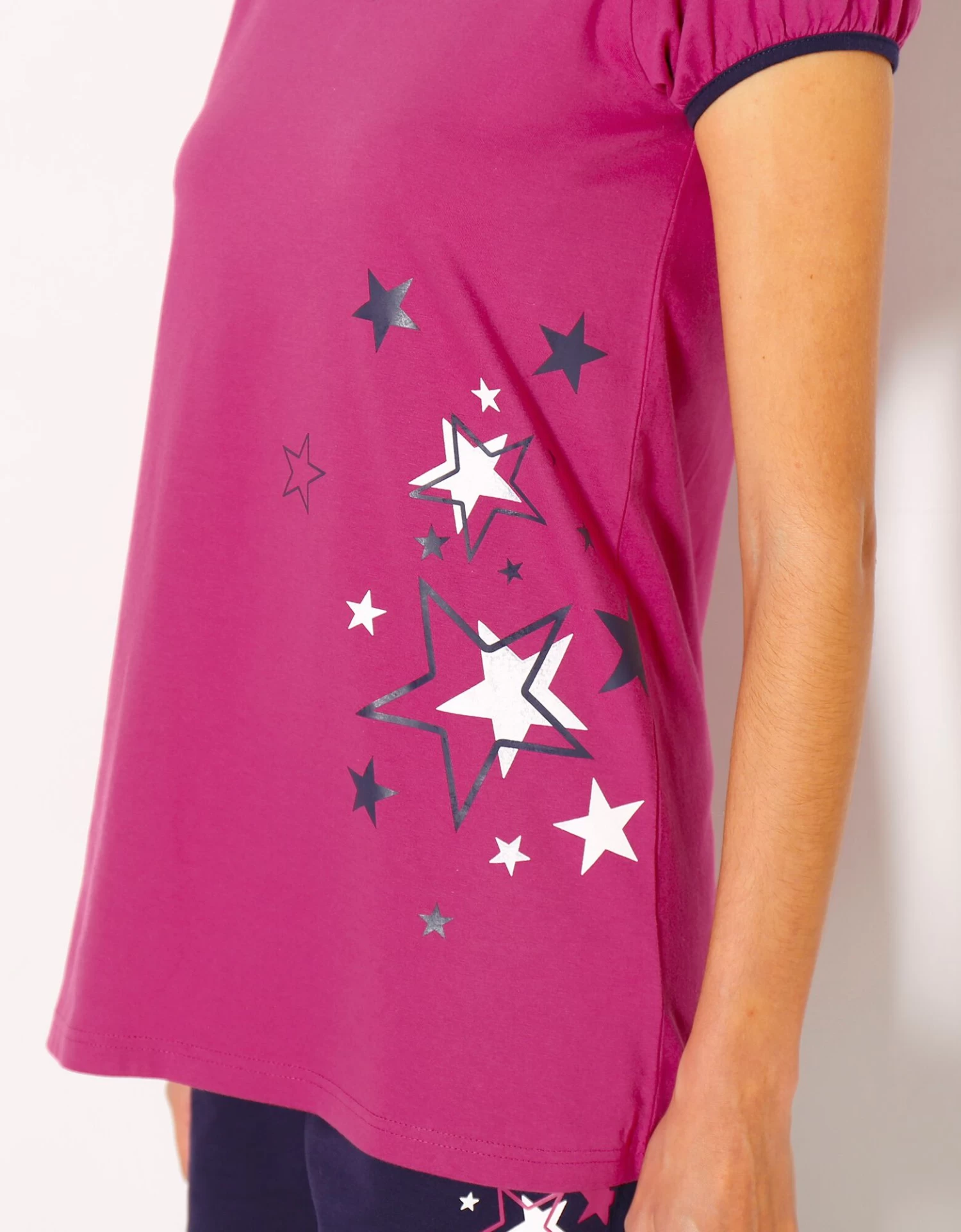 Tee-shirt Manches Courtes Uni + étoiles - Jersey Coton 3 Tee-shirt Manches Courtes Uni + étoiles - Jersey Coton – Image 3