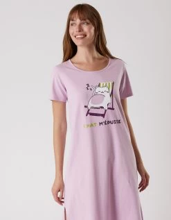 Chemise De Nuit Courte Manches Courtes – Imprimé "Chat" 8 Chemise De Nuit Courte Manches Courtes – Imprimé "Chat" -Lingerie Séries Magasin 703987 C01 zoomx vue4