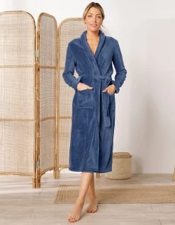 Peignoir Polaire Toucher Peluche Manches Longues, Longueur 115 Cm -Lingerie Séries Magasin 704398 C07 zoomx vue5