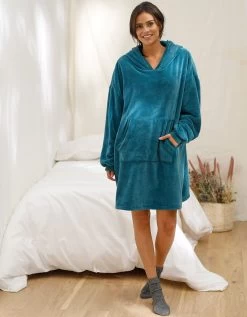 Sweat Oversize* Unisexe En Polaire Peluche Bleue -Lingerie Séries Magasin 704507 C01 zoomx vue5