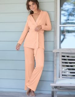 Peignoir Court Maille Viscose Côtelée -Lingerie Séries Magasin 704510 C01 zoomx vue4