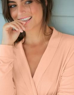 Peignoir Court Maille Viscose Côtelée -Lingerie Séries Magasin 704510 C01 zoomx vue5