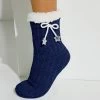 Chaussons-chaussettes Maille Chenille Fourrés - Noeud étoiles