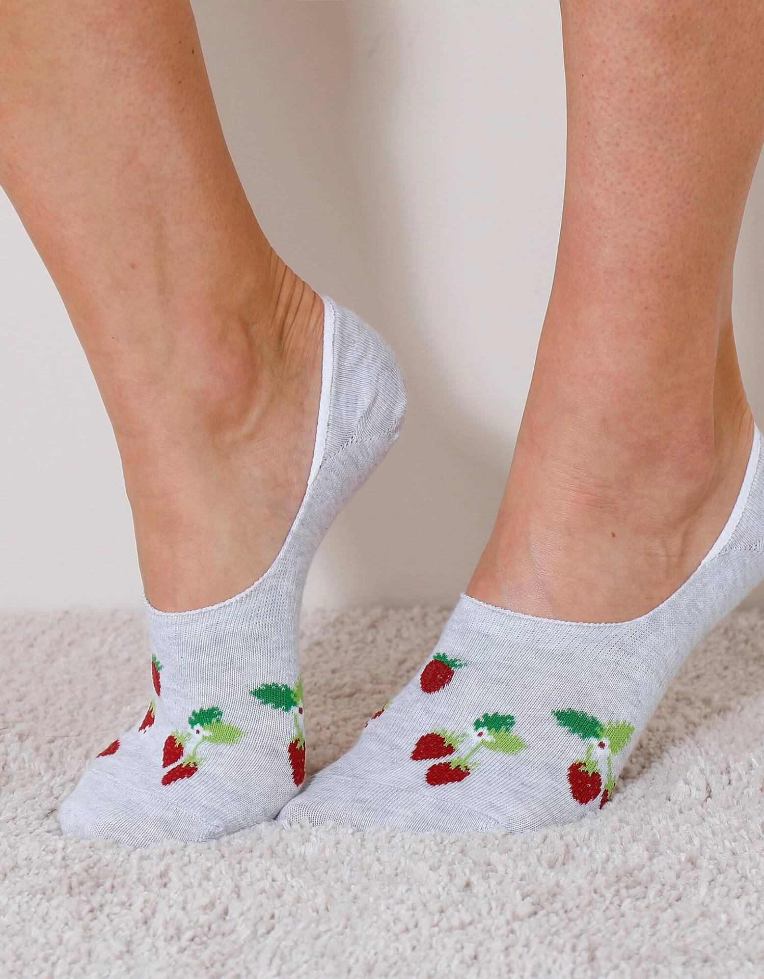 Socquettes Invisibles Imprimées Fruits - Lot De 3 Paires 1 Socquettes Invisibles Imprimées Fruits - Lot De 3 Paires