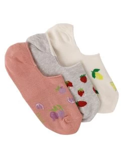 Socquettes Invisibles Imprimées Fruits - Lot De 3 Paires 5 Socquettes Invisibles Imprimées Fruits - Lot De 3 Paires -Lingerie Séries Magasin 705372 C01 zoomx vue3