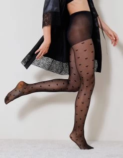 Collants Motif "coeurs" - Lot De 2 -Lingerie Séries Magasin 705374 C01 zoomx vue4