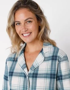 Chemise De Nuit En Pilou Forme Liquette Imprimé Carreaux -Lingerie Séries Magasin 706153 C01 zoomx vue3