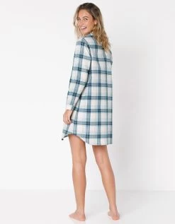 Chemise De Nuit En Pilou Forme Liquette Imprimé Carreaux -Lingerie Séries Magasin 706153 C01 zoomx vue5