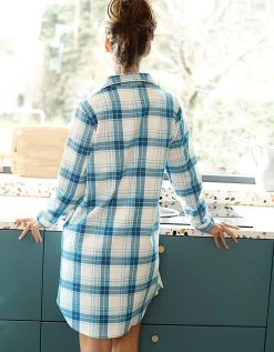 Chemise De Nuit En Pilou Forme Liquette Imprimé Carreaux -Lingerie Séries Magasin 706153 C01 zoomx vue6
