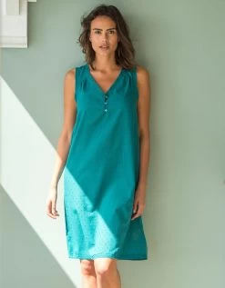 Chemise De Nuit Légère En Voile De Coton Effet Plumetis - Sans Manches