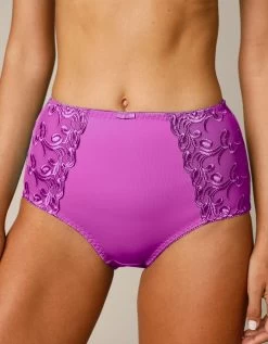 Gainette Ventre Plat Microfibre Tulle Brodé Sienne - Lot De 2 -Lingerie Séries Magasin 707455 C04 zoomx vue4